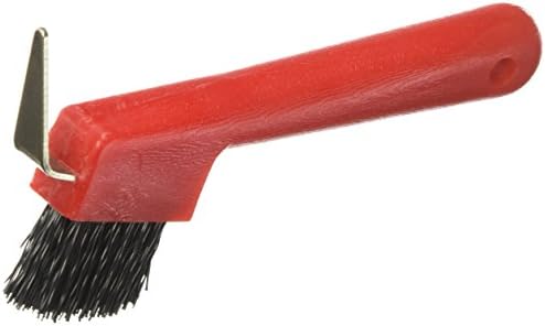 PARTRADE 245855 737 Hoof Pick with Brush, 7", Red