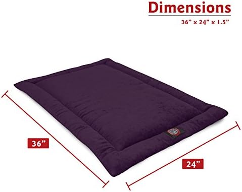 Majestic Pet Dog Crate Mat - Machine Washable Soft Plush Pet Bed Pad for Crates & Kennels | USA Crafted | 36"x23" Villa Aubergine