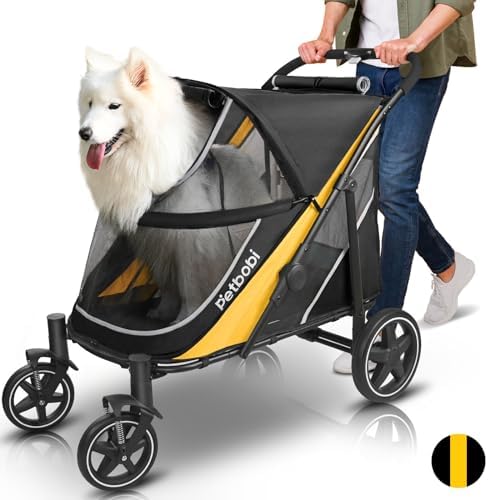 Petbobi Dog Stroller for Large Medium Dogs up to 80 lbs, Dual Entry