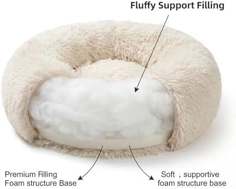 Calming Donut Small Dog Bed for Chihuahua Yorkie Maltese Shih Tzu