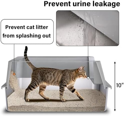 Stainless Steel Litter Box with Lid L to XL,Metal Cat Litter Box