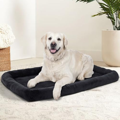 Patas Lague Small Dog Bed Bolster Pet Crate Mat 24''x18'' Black