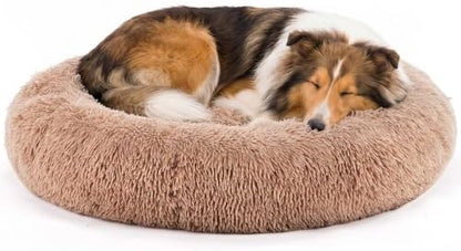 NEWBULIG 37x37 Inch Donut Dog Bed for Indoor Use, Fluffy Large Pet Sofa