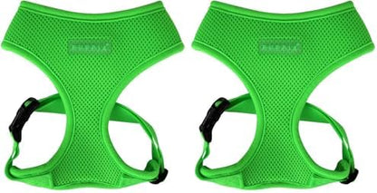 Puppia Neon Dog Harness Over-The-Head No Choke No Pull Walking Training for Small and Medium Dog, Green, Large (Pack of 2)
