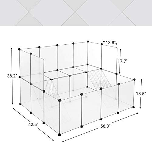 SONGMICS Guinea Pig Playpen, 2-Tier Small Animal Playpen