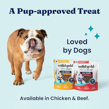 Solid Gold Air Dried Dog Food Topper & Treats for Picky Eaters, Chicken 4oz