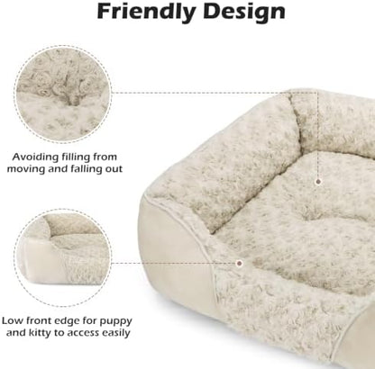 INVENHO Large Dog Bed Rectangle Washable Orthopedic Soft Calming Sleeping Durable Pet Cuddler with Anti-Slip Bottom
