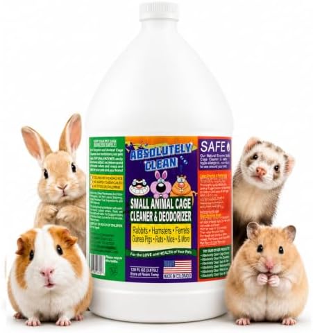 Absolutely Clean Amazing Small Animal Cage Cleaner, Just Spray/Wipe, Easily Removes Messes & Odors - Hamster Cages, Mice, Rat Cage, Guinea Pig Cage, Rabbit Cage, Ferret Cage, Dog Cage - USA Made