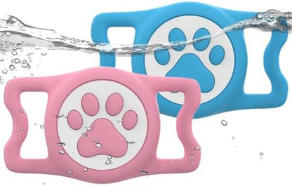 IP68 Waterproof Dog AirTag Holder for Dog Collar, Soft, Stretchy Silicone