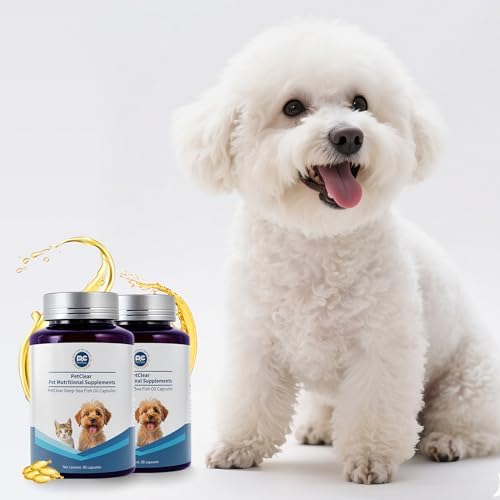 Omega 3 Fish Oil for Dogs, 80 Capsules, Rich in EPA and DHA, Improves Dry Skin, Dandruff, Itching, Reduce Shedding, Supports Cardiovascular and Joint Health, Suitable for Cats and Dogs (2 Bottles)