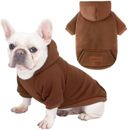 1 Pack Dog Hoodie Warm Hood Dog Sweater Cold Weather Small Dogs Sweatshirt Comfort Pet Clothes for Small Medium Dogs with Pockets Cats Chihuahua Clothes for Male Female Girl Boy Sporty Daily Wear