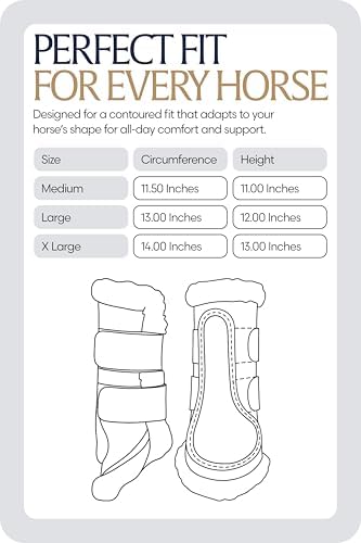Equinavia Vali Fleece Horse Boots Set, Protective Tendon Boots for Horses