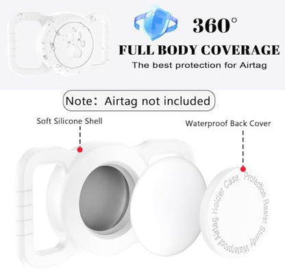 SANKALA Waterproof Airtag Holder for Dog Collar, White