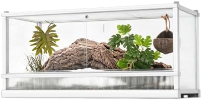 50 Gallon Reptile Tank, Reptile Enclosure for Easy Maintenance, Top Screen Ventilation & Glass Sliding Door 38''x18''x18''
