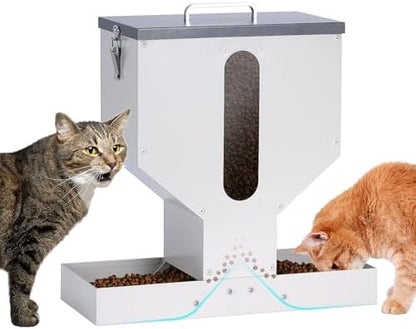 Automatic Cat Feeder 2 Cats Gravity Dual Cat Food Dispenser