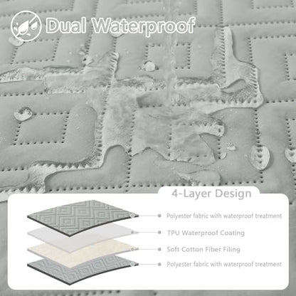 hyha Waterproof Reversible Dog Blanket, Pet Blanket for Sofa Couch