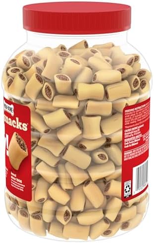 Milk-Bone MaroSnacks Peanut Butter Flavor (Artificially Flavored) Dog Treats with Real Bone Marrow, 40 Oz. Canister (Pack of 2)