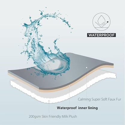 Reversible Waterproof Sherpa Pet Blanket for Large Dogs & Cats