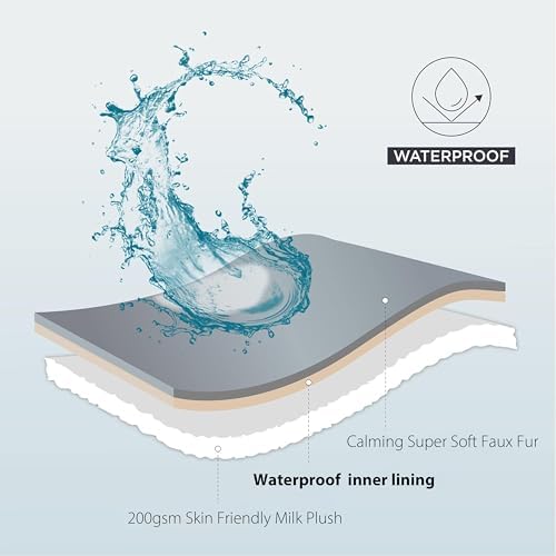 Reversible Waterproof Sherpa Pet Blanket for Large Dogs & Cats