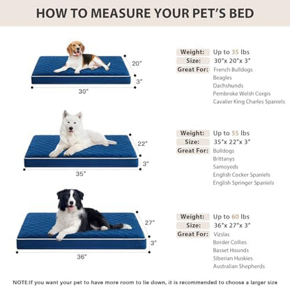 WNPETHOME Orthopedic Waterproof Dog Bed Medium for Comfy Sleeping