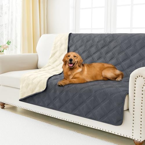 Smiry Waterproof Dog Bed Cover, Reversible Pet Blanket for Sofa Couch