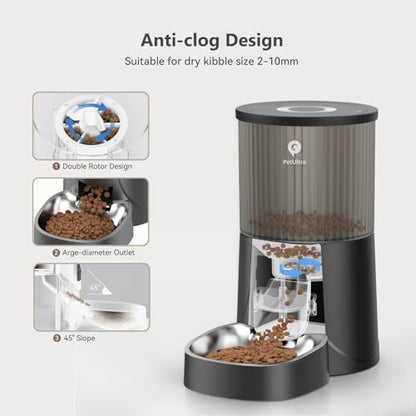 PETULTRA Automatic Cat Feeder: 4L Timed Cats Food Dispenser Programmable