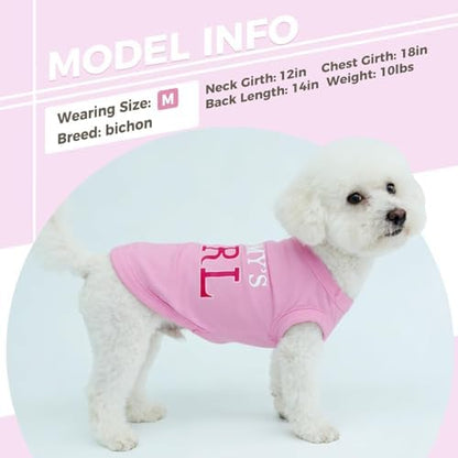 BINGPET Mommy's Girl Dog Shirt, Mamas Girl Puppy T-Shirt, Soft Cotton Vest
