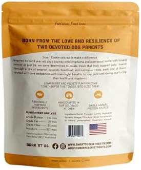 Smart Cookie Healthy Soft Dog Treats - Rabbit & Pumpkin - Grain Free Limited Ingredient Training Treats for Dogs with Sensitive Stomach & Allergies, Natural Novel Protein, Made in the USA (5oz.)