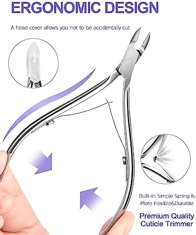 MORGLES Cuticle Remover Kit with 100/180 Nail Files & Nail Buffer Blocks