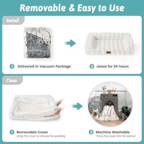 COZY KISS Orthopedic Dog Beds with Removable Washable Cover