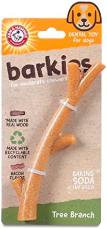 Arm & Hammer Barkies Tree Branch Dog Chew Toy, Bacon Flavor, 8 in, 2-Pack