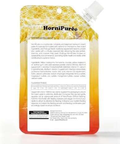 Crested Gecko Food Hornworm Puree-HorniPuree Complete Reptile Diet Made with Fresh Insects 2.82 oz