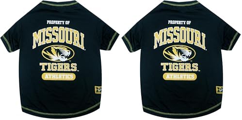 Pets First NCAA Missouri Tigers Dog T-Shirt, X-Small (Pack of 2)