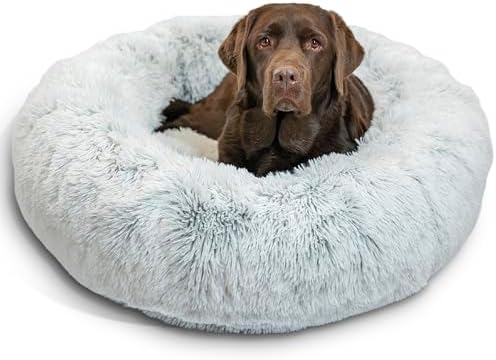 Best Friends by Sheri Original Calming Donut Dog Bed, Frost Gray, Large 36"