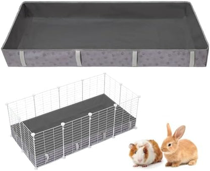 Funfurry Waterproof Guinea Pig Cage Liner,Washable Tarp Bottom Base,Cage Liners for Small Animals,Hamster Chinchilla Hedgehog Ferret Rabbit. (Dark Grey-Paw, 12" X 24")
