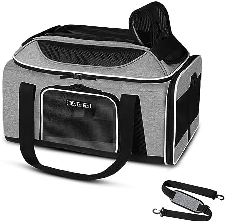 Petskd Top-Expandable Small Pet Carrier 17"x12"x8.5" Airline Approved