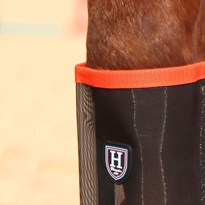 Harrison Howard Loose-Fitting Horse Fly Leggings Breathable, Tear-Resistant Fine Mesh Leg Guards Stay-on Comfortable Fly Boots (Set of 4)