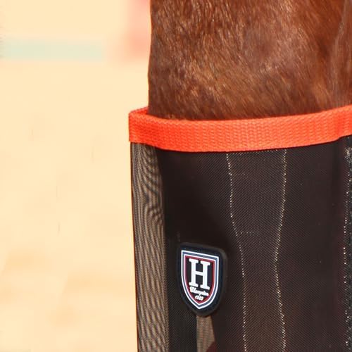 Harrison Howard Loose-Fitting Horse Fly Leggings Breathable, Tear-Resistant Fine Mesh Leg Guards Stay-on Comfortable Fly Boots (Set of 4)
