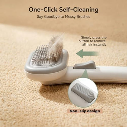 Self Cleaning Cat Brush for Shedding for Long & Short Haired Cats