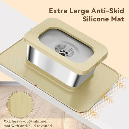 10L No Spill Dog Water Bowl Stainless Steel for Messy Drinkers