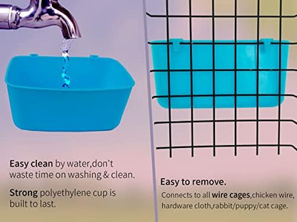 26 Pack Chicken Feeder Cups Rabbit Feeders for Cages 21 oz Waterer Cat Guinea Pig Treats Food Bowl Hanging Feeding Coop Dish Puppy Watering Container Drinker Pigeon Bird Bath