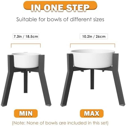 Elevated Dog Bowl Stand for Large Dogs with Tray, Adjustable Width 7-10.6", Raised Food Water Bowl Stand, Bowl NOT Included