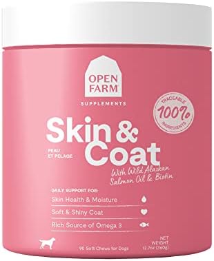 Open Farm Skin & Coat Chews, Dog Supplement, 12.7 oz, 90 Count