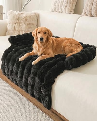 Calming Dog Bed/Mat for Couch,Faux Rabbit Fur Pet Sofa Furniture Protector