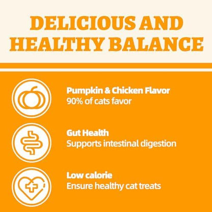 Wellix 13.05 oz Healthy Cat Treats Pumpkin Flavor for Sensitive Stomachs