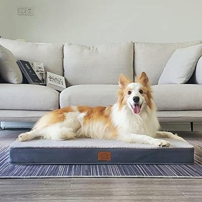 Sunheir Washable Orthopedic Medium Dog Bed, Large Waterproof Dog Crate Bed