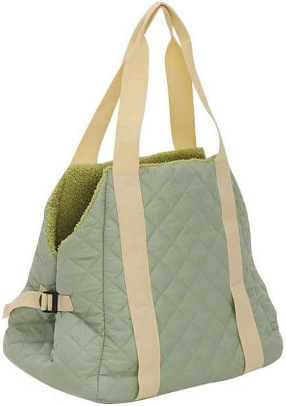 2-in-1 Convertible Pet Carrier & Bed, Soft-Sided Portable Travel Tote with Safety Tether, Pet Car Seat, for Small Dogs & Cats, Soft Plush Inner Lining, Ideal for Car Travel, Shopping