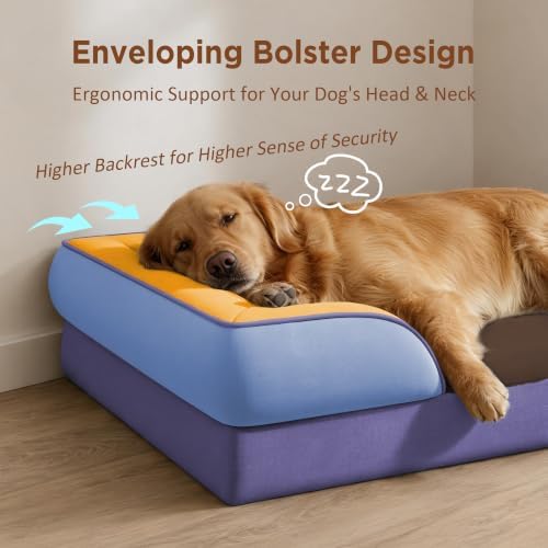 Comfort Expression Orthopedic Dog Bed for Extra Large Dogs with Bolster