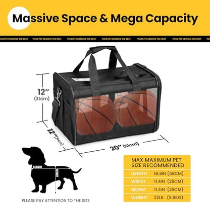 Conlun Dog Carrier Soft Sided, Large Cat Carrier,Black L