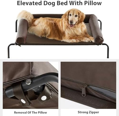 RRPETHOME Large Elevated Cooling Cot, Portable Outdoor Raised Dog Bed